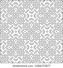 Stylish texture with figures from lines.Abstract geometric black and white pattern for web page, textures, card, poster, fabric, textile. Monochrome graphic repeating design. 