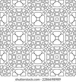 Stylish texture with figures from lines.Abstract geometric black and white pattern for web page, textures, card, poster, fabric, textile. Monochrome graphic repeating design. 