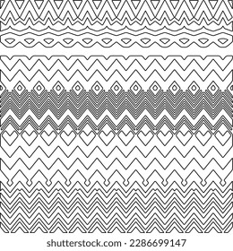 Stylish texture with figures from lines.Abstract geometric black and white pattern for web page, textures, card, poster, fabric, textile. Monochrome graphic repeating design. 