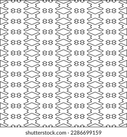 Stylish texture with figures from lines.Abstract geometric black and white pattern for web page, textures, card, poster, fabric, textile. Monochrome graphic repeating design. 