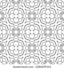Stylish texture with figures from lines.Abstract geometric black and white pattern for web page, textures, card, poster, fabric, textile. Monochrome graphic repeating design. 