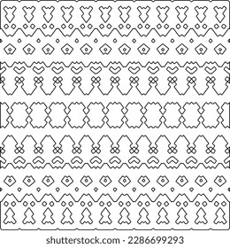 Stylish texture with figures from lines.Abstract geometric black and white pattern for web page, textures, card, poster, fabric, textile. Monochrome graphic repeating design. 