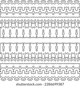 Stylish texture with figures from lines.Abstract geometric black and white pattern for web page, textures, card, poster, fabric, textile. Monochrome graphic repeating design. 