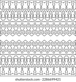 Stylish texture with figures from lines.Abstract geometric black and white pattern for web page, textures, card, poster, fabric, textile. Monochrome graphic repeating design. 