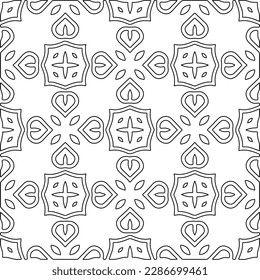 Stylish texture with figures from lines.Abstract geometric black and white pattern for web page, textures, card, poster, fabric, textile. Monochrome graphic repeating design. 