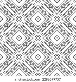 Stylish texture with figures from lines.Abstract geometric black and white pattern for web page, textures, card, poster, fabric, textile. Monochrome graphic repeating design. 