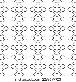 Stylish texture with figures from lines.Abstract geometric black and white pattern for web page, textures, card, poster, fabric, textile. Monochrome graphic repeating design. 