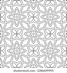 Stilvolle Textur mit Figuren aus Linien.Abstraktes geometrisches Schwarz-Weiß Muster für Webseiten, Texturen, Karten, Poster, Stoff, Textilien. Monochrome grafische Wiederholungsdesign. 