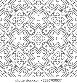 Stylish texture with figures from lines.Abstract geometric black and white pattern for web page, textures, card, poster, fabric, textile. Monochrome graphic repeating design. 