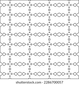 Stylish texture with figures from lines.Abstract geometric black and white pattern for web page, textures, card, poster, fabric, textile. Monochrome graphic repeating design. 