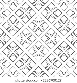 Stylish texture with figures from lines.Abstract geometric black and white pattern for web page, textures, card, poster, fabric, textile. Monochrome graphic repeating design. 