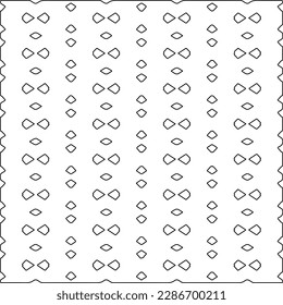 Stylish texture with figures from lines.Abstract geometric black and white pattern for web page, textures, card, poster, fabric, textile. Monochrome graphic repeating design. 