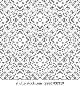 Stylish texture with figures from lines.Abstract geometric black and white pattern for web page, textures, card, poster, fabric, textile. Monochrome graphic repeating design. 