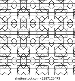 Stilvolle Textur mit Figuren aus Linien.Abstraktes geometrisches Schwarz-Weiß Muster für Webseiten, Texturen, Karten, Poster, Stoff, Textilien. Monochrome grafische Wiederholungsdesign. 