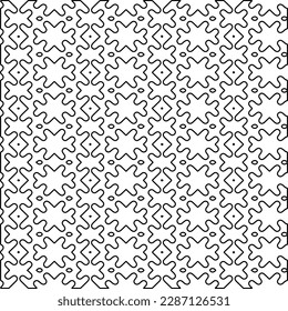 Stylish texture with figures from lines.Abstract geometric black and white pattern for web page, textures, card, poster, fabric, textile. Monochrome graphic repeating design. 