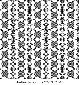 Stylish texture with figures from lines.Abstract geometric black and white pattern for web page, textures, card, poster, fabric, textile. Monochrome graphic repeating design. 