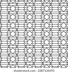 Stylish texture with figures from lines.Abstract geometric black and white pattern for web page, textures, card, poster, fabric, textile. Monochrome graphic repeating design. 