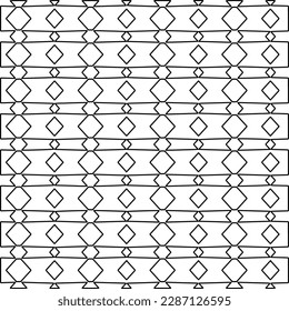 Stylish texture with figures from lines.Abstract geometric black and white pattern for web page, textures, card, poster, fabric, textile. Monochrome graphic repeating design. 