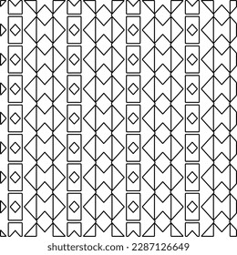 Stylish texture with figures from lines.Abstract geometric black and white pattern for web page, textures, card, poster, fabric, textile. Monochrome graphic repeating design. 