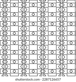 Stylish texture with figures from lines.Abstract geometric black and white pattern for web page, textures, card, poster, fabric, textile. Monochrome graphic repeating design. 