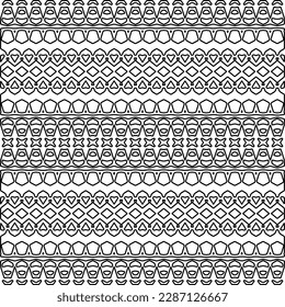Stylish texture with figures from lines.Abstract geometric black and white pattern for web page, textures, card, poster, fabric, textile. Monochrome graphic repeating design. 