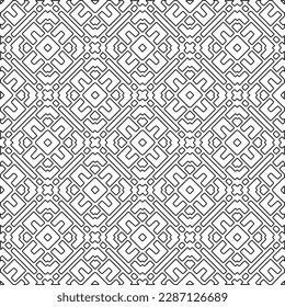 Stylish texture with figures from lines.Abstract geometric black and white pattern for web page, textures, card, poster, fabric, textile. Monochrome graphic repeating design. 