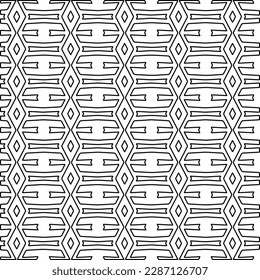 Stylish texture with figures from lines.Abstract geometric black and white pattern for web page, textures, card, poster, fabric, textile. Monochrome graphic repeating design. 