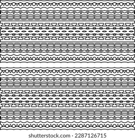 Stylish texture with figures from lines.Abstract geometric black and white pattern for web page, textures, card, poster, fabric, textile. Monochrome graphic repeating design. 
