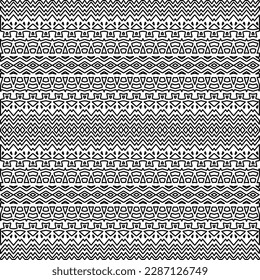 Stylish texture with figures from lines.Abstract geometric black and white pattern for web page, textures, card, poster, fabric, textile. Monochrome graphic repeating design. 