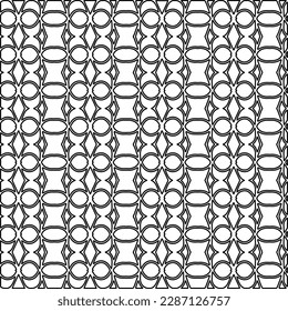 Stylish texture with figures from lines.Abstract geometric black and white pattern for web page, textures, card, poster, fabric, textile. Monochrome graphic repeating design. 