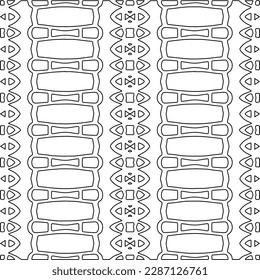 Stylish texture with figures from lines.Abstract geometric black and white pattern for web page, textures, card, poster, fabric, textile. Monochrome graphic repeating design. 