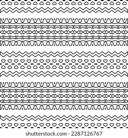 Stylish texture with figures from lines.Abstract geometric black and white pattern for web page, textures, card, poster, fabric, textile. Monochrome graphic repeating design. 