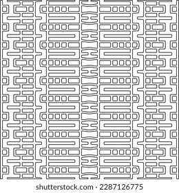 Stylish texture with figures from lines.Abstract geometric black and white pattern for web page, textures, card, poster, fabric, textile. Monochrome graphic repeating design. 
