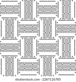 Stylish texture with figures from lines.Abstract geometric black and white pattern for web page, textures, card, poster, fabric, textile. Monochrome graphic repeating design. 