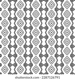 Stylish texture with figures from lines.Abstract geometric black and white pattern for web page, textures, card, poster, fabric, textile. Monochrome graphic repeating design. 