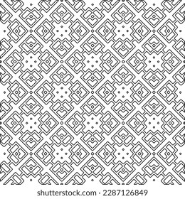 Stylish texture with figures from lines.Abstract geometric black and white pattern for web page, textures, card, poster, fabric, textile. Monochrome graphic repeating design. 