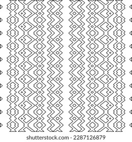 Stylish texture with figures from lines.Abstract geometric black and white pattern for web page, textures, card, poster, fabric, textile. Monochrome graphic repeating design. 