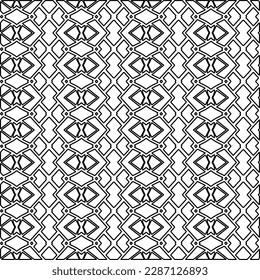 Stylish texture with figures from lines.Abstract geometric black and white pattern for web page, textures, card, poster, fabric, textile. Monochrome graphic repeating design. 