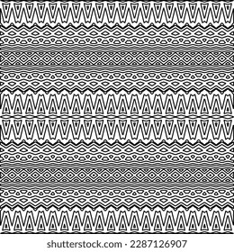 Stylish texture with figures from lines.Abstract geometric black and white pattern for web page, textures, card, poster, fabric, textile. Monochrome graphic repeating design. 