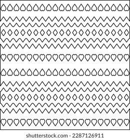 Stylish texture with figures from lines.Abstract geometric black and white pattern for web page, textures, card, poster, fabric, textile. Monochrome graphic repeating design. 