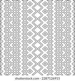 Stylish texture with figures from lines.Abstract geometric black and white pattern for web page, textures, card, poster, fabric, textile. Monochrome graphic repeating design. 