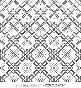 Stylish texture with figures from lines.Abstract geometric black and white pattern for web page, textures, card, poster, fabric, textile. Monochrome graphic repeating design. 