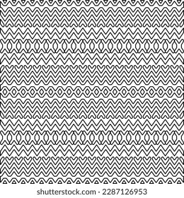 Stylish texture with figures from lines.Abstract geometric black and white pattern for web page, textures, card, poster, fabric, textile. Monochrome graphic repeating design. 
