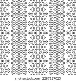 Stylish texture with figures from lines.Abstract geometric black and white pattern for web page, textures, card, poster, fabric, textile. Monochrome graphic repeating design. 