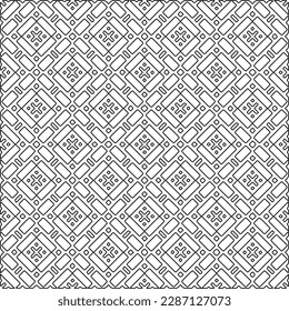 Stilvolle Textur mit Figuren aus Linien.Abstraktes geometrisches Schwarz-Weiß Muster für Webseiten, Texturen, Karten, Poster, Stoff, Textilien. Monochrome grafische Wiederholungsdesign. 