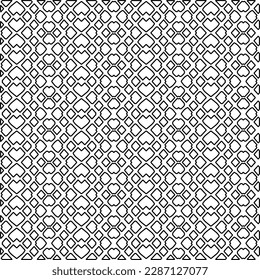 Stylish texture with figures from lines.Abstract geometric black and white pattern for web page, textures, card, poster, fabric, textile. Monochrome graphic repeating design. 