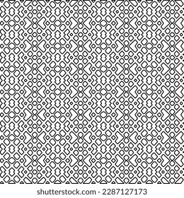 Stylish texture with figures from lines.Abstract geometric black and white pattern for web page, textures, card, poster, fabric, textile. Monochrome graphic repeating design. 