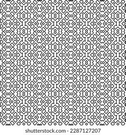 Textura elegante con figuras de líneas.Patrón geométrico en blanco y negro para páginas web, texturas, tarjetas, afiches, tela, textil. Diseño repetitivo gráfico monocromo. 