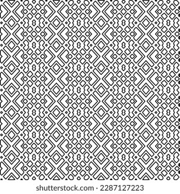 Stylish texture with figures from lines.Abstract geometric black and white pattern for web page, textures, card, poster, fabric, textile. Monochrome graphic repeating design. 