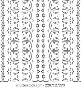 Stylish texture with figures from lines.Abstract geometric black and white pattern for web page, textures, card, poster, fabric, textile. Monochrome graphic repeating design. 